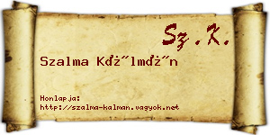 Szalma Kálmán névjegykártya