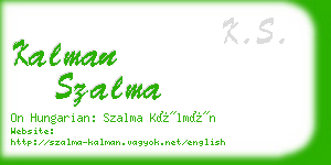 kalman szalma business card